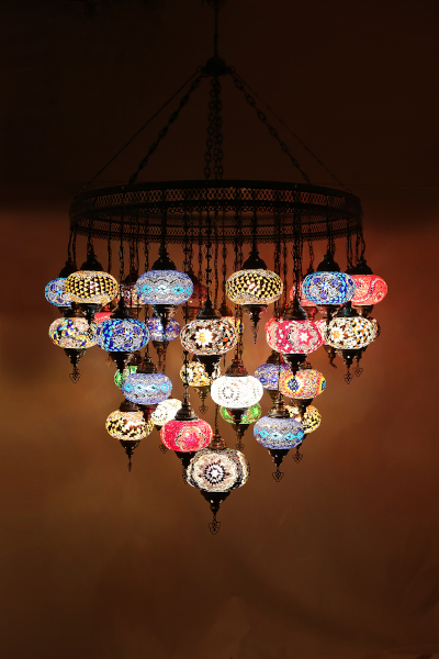 37in1 No3 Size Antique Mosaic Chandelier